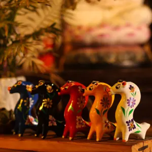 Ensemble de sculptures de chevaux en argile de la rivière Jaune, faites à la main, traditionnelles, figurines artistiques, accent décoratif, haute qualité, pour la maison - Product Image 4