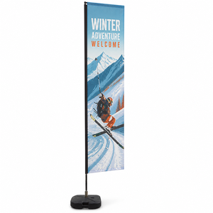 Bandera Rectangular Publicitaria con Estaca para Tierra <span class=keywords><strong>o</strong></span> Base Cruzada para Eventos en Campus, Kit Completo de Suministro de Banderas, Enví<span class=keywords><strong>o</strong></span> Directo de Fábrica - Product Image 3