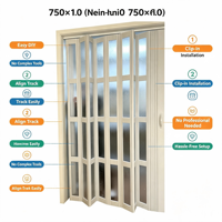 Porte accordéon pliante en verre acrylique résistant aux chocs, sur mesure, avec rail en aluminium étanche, cloison coulissante intérieure