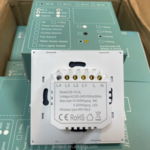 Interruptor de Luz Inteligente Táctil de 2 Canales LEDEAST DS-101JL-2 Tipo EU Dorado Sin Neutro, Compatible con Control por Voz de <span class=keywords><strong>Alexa</strong></span> y Google Home - Product Image 4