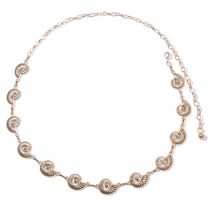 สร้อยคาดเอวผู้หญิงแบบเปลือกหอยสีทอง โลหะผสมสังกะสี ชั้นเดียว สไตล์พังก์ชายหาด - Product Image 5