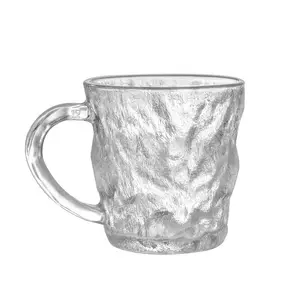 간단한 복고풍 구호 유럽식 물 컵 유리 컵 손 선물 앰버 높은 외관 물 컵 텀블러