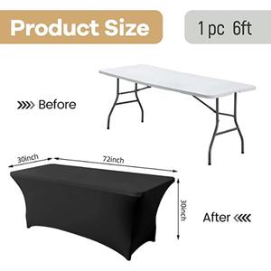 Vente en gros <span class=keywords><strong>pas</strong></span> <span class=keywords><strong>cher</strong></span> 6FT Nappes rectangulaires ajustées en spandex Couverture de <span class=keywords><strong>table</strong></span> pour mariage Fête Banquet Décoration Nappe Polyester - Product Image 2