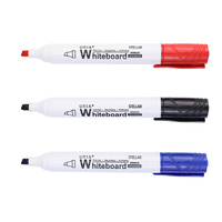 Marqueurs effaçables à sec pour tableau blanc A-NI WM6030 avec impression de logo personnalisée (rouge/vert/bleu/noir) pour l'école et le bureau