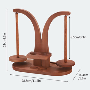 Rouleau à fil à double axe magnétique |   <span class=keywords><strong>Enrouleur</strong></span> <span class=keywords><strong>de</strong></span> fil en bois pour hommes et femmes, pour le crochet, le travail manuel, le tressage, l'artisanat, la maison, l'intérieur - Product Image 2