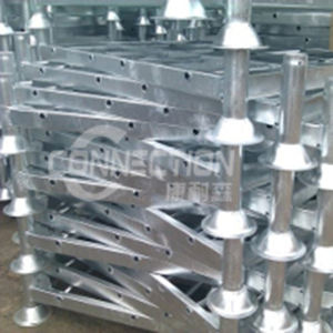 Marco de apilamiento galvanizado en caliente, soporte de cuatro postes, estante de paleta de apilamiento duradero - Product Image 6
