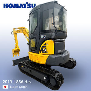 Escavatore Mini <span class=keywords><strong>Komatsu</strong></span> PC35MR-2 Usato con Cingoli in Gomma 3,5 Tonnellate Originale Giapponese PC35 MR 2 Piccolo Escavatore Compatto Cingolato - Product Image 1