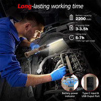 Lampe de travail pour réparation automobile, rechargeable, rotation à 360 degrés, aimant, pliable, LED, lampe de poche professionnelle pour mécanicien