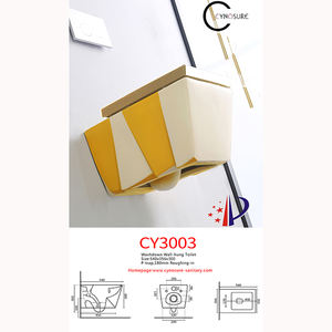 Équipement de salle de bain en gros, toilette monobloc murale en céramique dorée, toilette automatique pour salle de bain - Product Image 6
