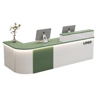 Comptoir de bar en cuir QT-204X, simple, moderne, minimaliste, avec tiroir, pour magasin de vêtements, salon de beauté