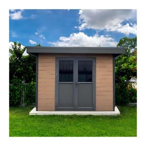 Abri <span class=keywords><strong>de</strong></span> jardin en bois WPC Série D, moderne, préfabriqué, avec panneaux sandwich en acier, pour rangement extérieur, appartement, atelier, entrepôt - Product Image 1