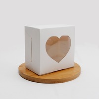 Boîte à dessert rouge pour la Saint-Valentin, biscuits cuits, pâtisseries et bonbons, boîte d'emballage française avec fenêtre transparente