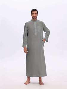 Túnica árabe para hombre AL HARAMAIN - Túnica de oración suave de manga larga con cuello alto, corte holgado y tela de algodón especial de buena calidad. Nueva tendencia. - Product Image 4