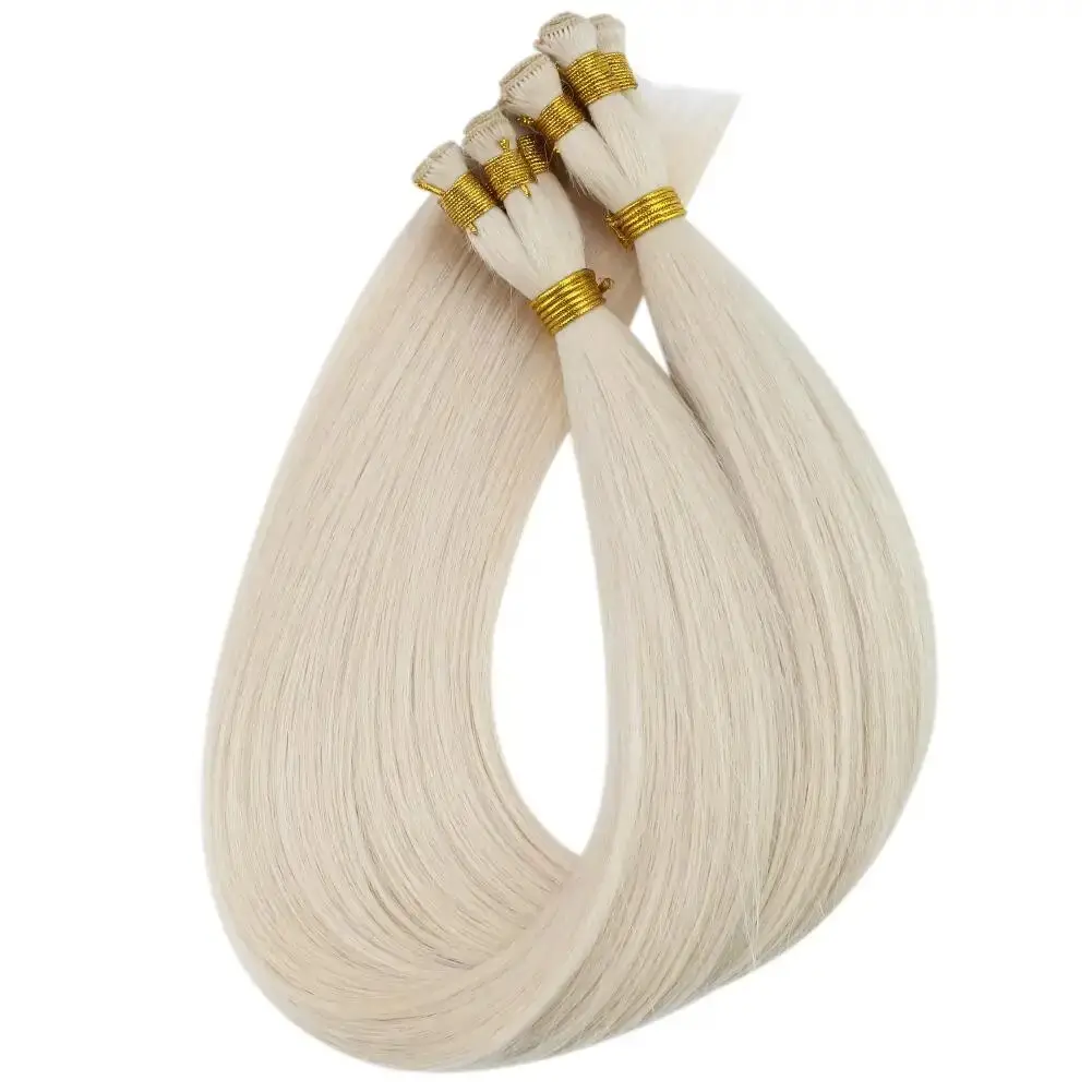 Top Quality Thick Russian hair Extensions 100% Human Hair Extension Tie Weft Hand Genius Weft Extension