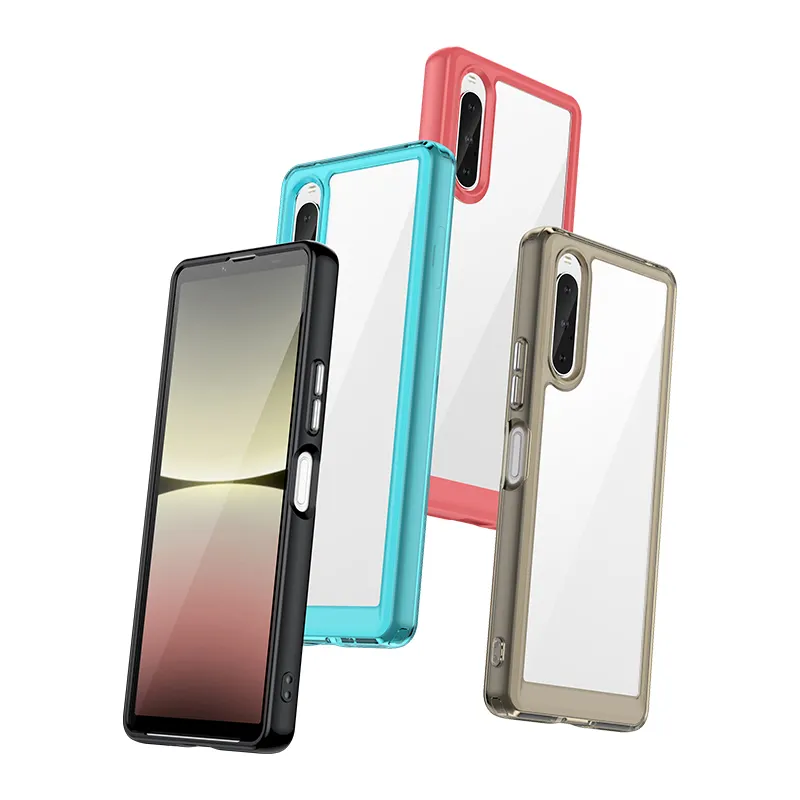 In Stock Colorful Transparent Clear Shockproof Acrylic Phone Case For Sony Xperia 10 V 1 V 5V Phone Cover Case