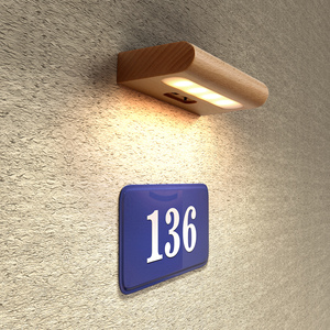Lumières LED solaires pour jardin, patio et chemin d'éclairage toutes saisons <span class=keywords><strong>Veilleuse</strong></span> murale en bois écologique rechargeable pour <span class=keywords><strong>la</strong></span> maison - Product Image 2