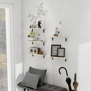 Set di 3 Mensole Galleggianti in Legno, Mensole Decorative da Parete per Stoccaggio, Resistenti alla Muffa, Impermeabili, Mensole Moderne da <span class=keywords><strong>Doccia</strong></span> - Product Image 3