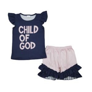 Conjunto de Ropa Infantil para Niñas, Primavera-Otoño, Informal, Transpirable, 95% Algodón, 5% Elastano, Camiseta y Pantalones Cortos, Nueva Colección - Product Image 1