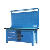Table de travail en fer avec panneau perforé, armoire en acier inoxydable personnalisée OEM