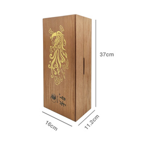 Cajas de vino de madera maciza con tapa abatible, personalizables con logotipo, cajas para una sola botella de vino tinto, para licores importados - Product Image 1