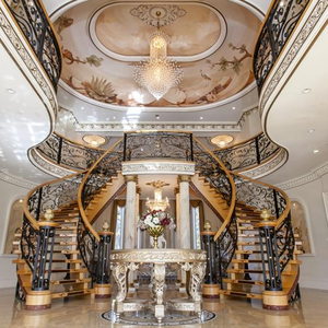 Cầu thang đá cẩm thạch cong đôi hiện đại đặt làm riêng từ nhà máy cầu thang Trung Quốc - Product Image 6