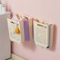 Panier à linge pliable mural ventilé pour salle de bain, trieur de vêtements suspendu et peu encombrant