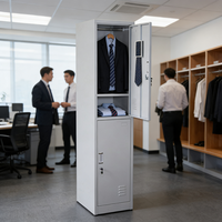 Casier de rangement métallique personnalisé à 2 niveaux pour étudiants, armoire en fer pour vestiaire, casiers scolaires