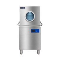 Lave-vaisselle commercial automatique à haute pression avec bras de pulvérisation en acier inoxydable 304, conception à couvercle relevable, pour désinfection à haute température