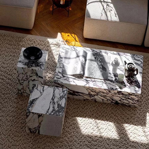 Bàn trà đá cẩm thạch tự nhiên cao cấp, sang trọng, một vài bộ - Product Image 5