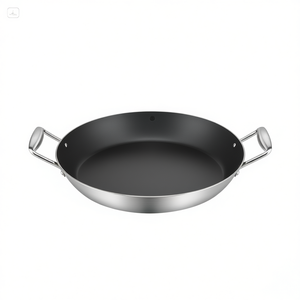 Wok de Acero Inoxidable de 34 cm con Doble Asa, Interior Antiadherente, Apto para Cocina de Inducción, Sartén Redonda, Juego de Utensilios de Cocina - Product Image 1