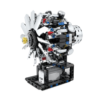 Juguete de Ensamblaje Mecánico con Bloques de Construcción de Motor Turbofan Eléctrico V8, Gran Venta