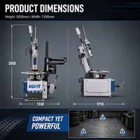 Machine à changer les pneus automatique à bras oscillant haute efficacité, équipement de démontage de pneus de voiture, colonne de levage 110V/220V/380V 8-10bar LEO