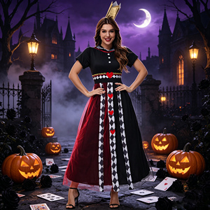 Disfraz de Reina del Póker Roja para <span class=keywords><strong>Halloween</strong></span>, Vestido de Amor para Carnaval, Disfraz para Mujer en Poliéster - Product Image 1