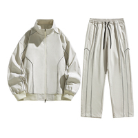 Hommes à la mode marque sport costume européen américain couleur unie à capuche Cardigan fermeture éclair coupe ample nouveau Design sweat ensembles