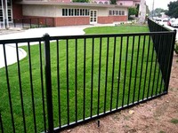 Paneles de valla de acero con parte superior plana de hierro forjado de seguridad 6x8 modernos Valla de jardín de acero de zinc galvanizado negro fácilmente disponible