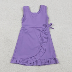 Vestido Enterizo de Yoga para Niña con Lazos de Flores - Product Image 4