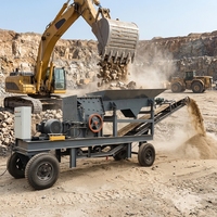 Concasseur mobile de type boîte de 40 tonnes, conception à faible bruit et contrôle de la poussière, double alimentation diesel-électrique, concasseur à marteaux haute performance 200K pour matériaux