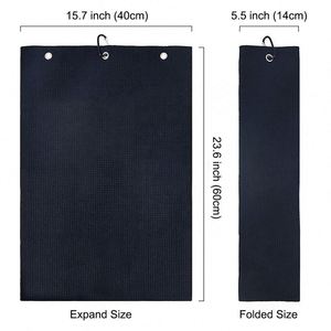 Serviettes de nettoyage pour sacs de golf personnalisées avec logo, en microfibre gaufrée, avec mousqueton - Product Image 2
