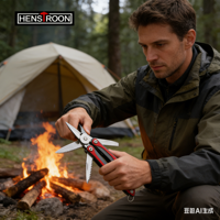 Kit de survie en plein air de qualité industrielle, mini couteau pliant multifonctionnel, outil d'autodéfense, pinces en acier inoxydable Henstrong OEM