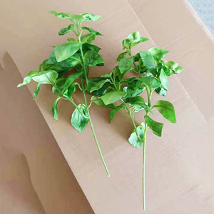 Hojas de Albahaca Artificiales de Alta Calidad de 9 Pulgadas para Decoración del Hogar y Fiestas, Hojas Verdes de Albahaca Artificiales al por Mayor - Product Image 1