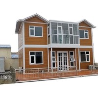 Casa contenedor prefabricada modular de dos pisos desmontable para microfamilias, casa contenedor desmontable, villa prefabricada