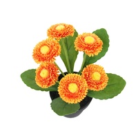 Plante artificielle de chrysanthème miniature à 6 fleurs de 18 cm de haut, fleurs en gros, bonsaï
