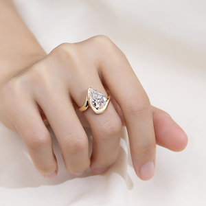 Anillo de diamantes cultivados en laboratorio de oro amarillo de 18 quilates Messi Jewelry MSR-2010 para mujer - Product Image 5