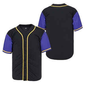 Jersey Baseball Kasual Latihan Warna Navy dengan Merah, Bordir Custom, Sablon, Grosir Pabrik, Kancing, Kaos Softball - Product Image 6
