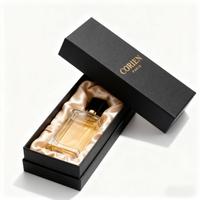 Boîte cadeau en papier cartonné écologique portable avec couvercle noir mat, boîte à cosmétiques personnalisée, boîte à parfum, fermeture magnétique