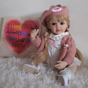 55 <span class=keywords><strong>CM</strong></span> 22 pouces corps en Silicone souple Reborn bébé fille poupée réaliste cheveux longs réaliste princesse enfant en bas âge <span class=keywords><strong>Bebe</strong></span> cadeau d'anniversaire enfant jouets - Product Image 4