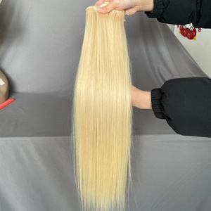 ผมแท้แบบมัดเป็นช่อ 100% คุณภาพสูงสุด เกรด 12A ตรง สีบลอนด์ สำหรับขายส่ง - Product Image 5