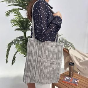 Organic Cotton Custom Women's <b>Summer</b> Spring Embroidery Open Tote <b>Bag</b> for Travel Beach Shopping Portable Shoulder Daily Use - Product Image 3