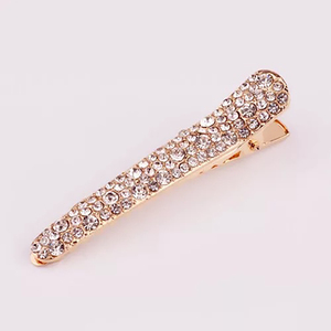 <span class=keywords><strong>Pince</strong></span> à cheveux en métal ornée de strass en cristal, forme <span class=keywords><strong>bec</strong></span> de canard, scintillante, à <span class=keywords><strong>bec</strong></span> <span class=keywords><strong>long</strong></span>, pour sectionnement en salon, barrette de mariée et de fête - Product Image 3