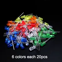 Kit assorti de diodes LED SX 5mm F5 (blanc, vert, rouge, bleu, jaune, Orange, rose, violet, blanc chaud), 100 pièces/lot, bricolage